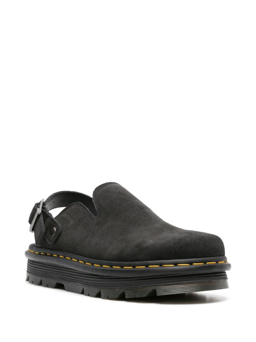 Dr. Martens Black Suede Sandals With Adjustable Buckle