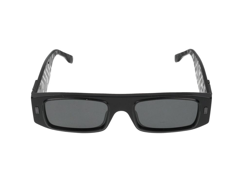 Maison Fendi Rectangular Frame Sunglasses With Bold Temples And Smooth Finish
