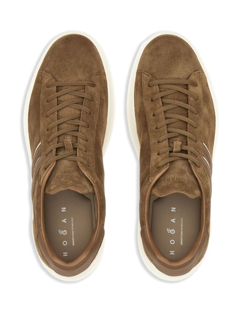 Hogan Earth Brown Leather Sneakers