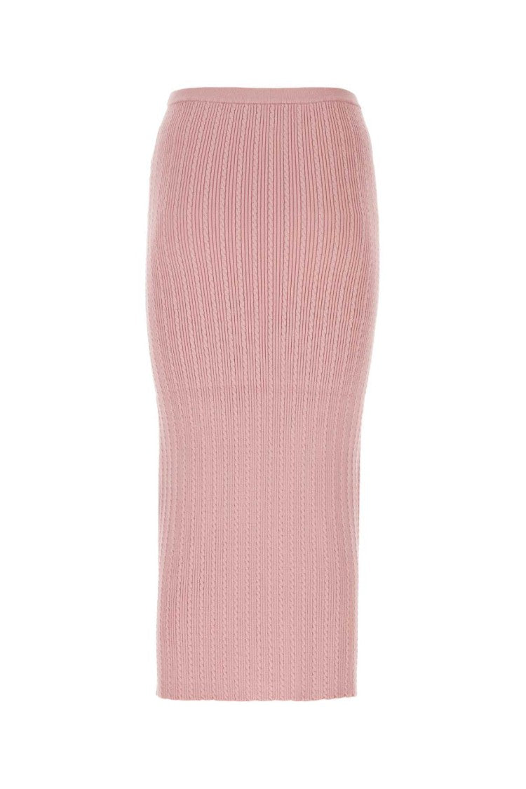 Alessandra Rich Pink Stretch Cotton Blend Skirt