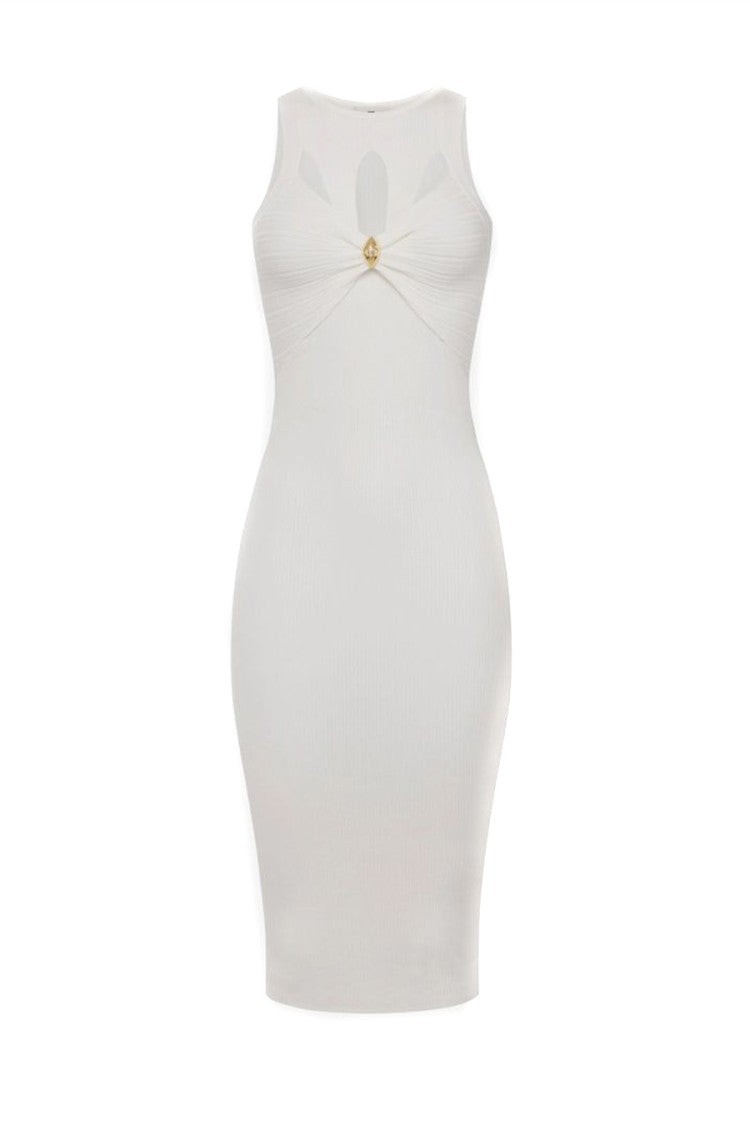 Elisabetta Franchi Fitted Midi Dress With Cut-Out Details