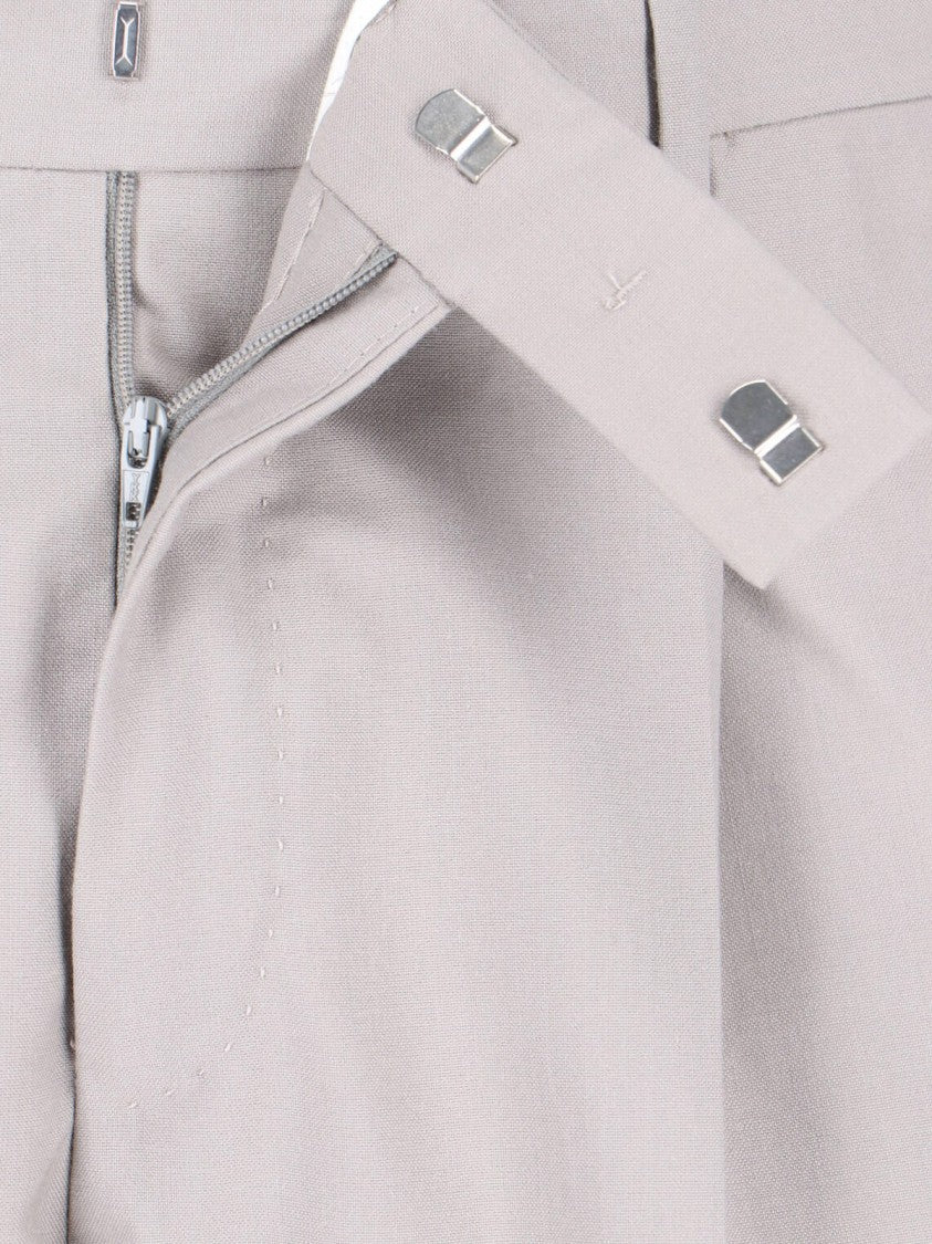 Pt Torino Grey Tailored Pleated Virgin Wool Trousers