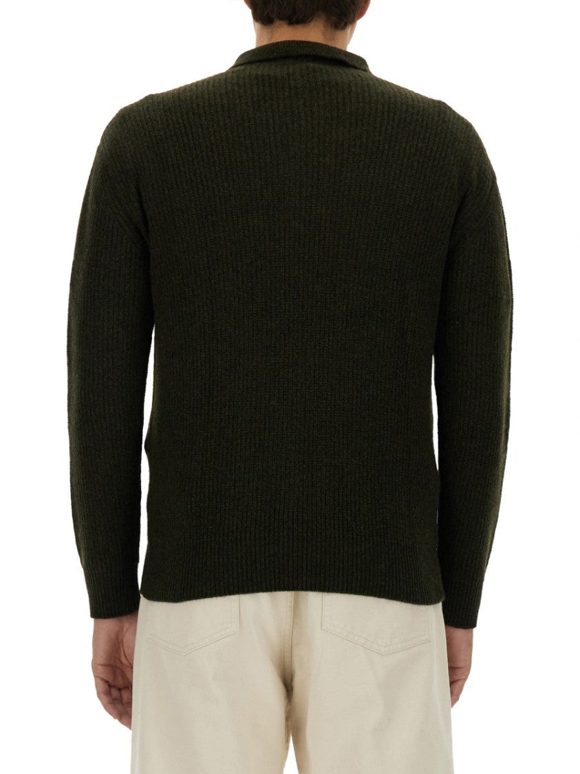 Aspesi Textured Ribbed Wool Jersey