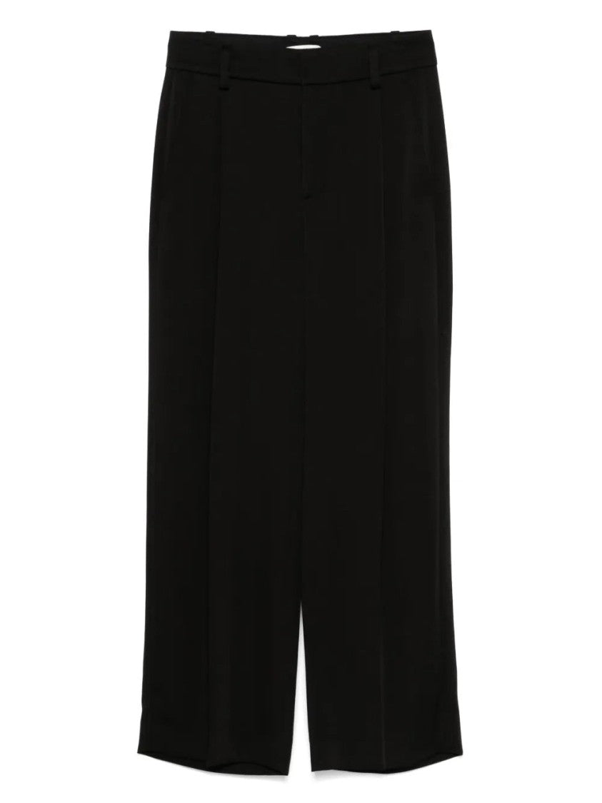 Vince Satin-Finish Wide-Leg Trousers With High Waist