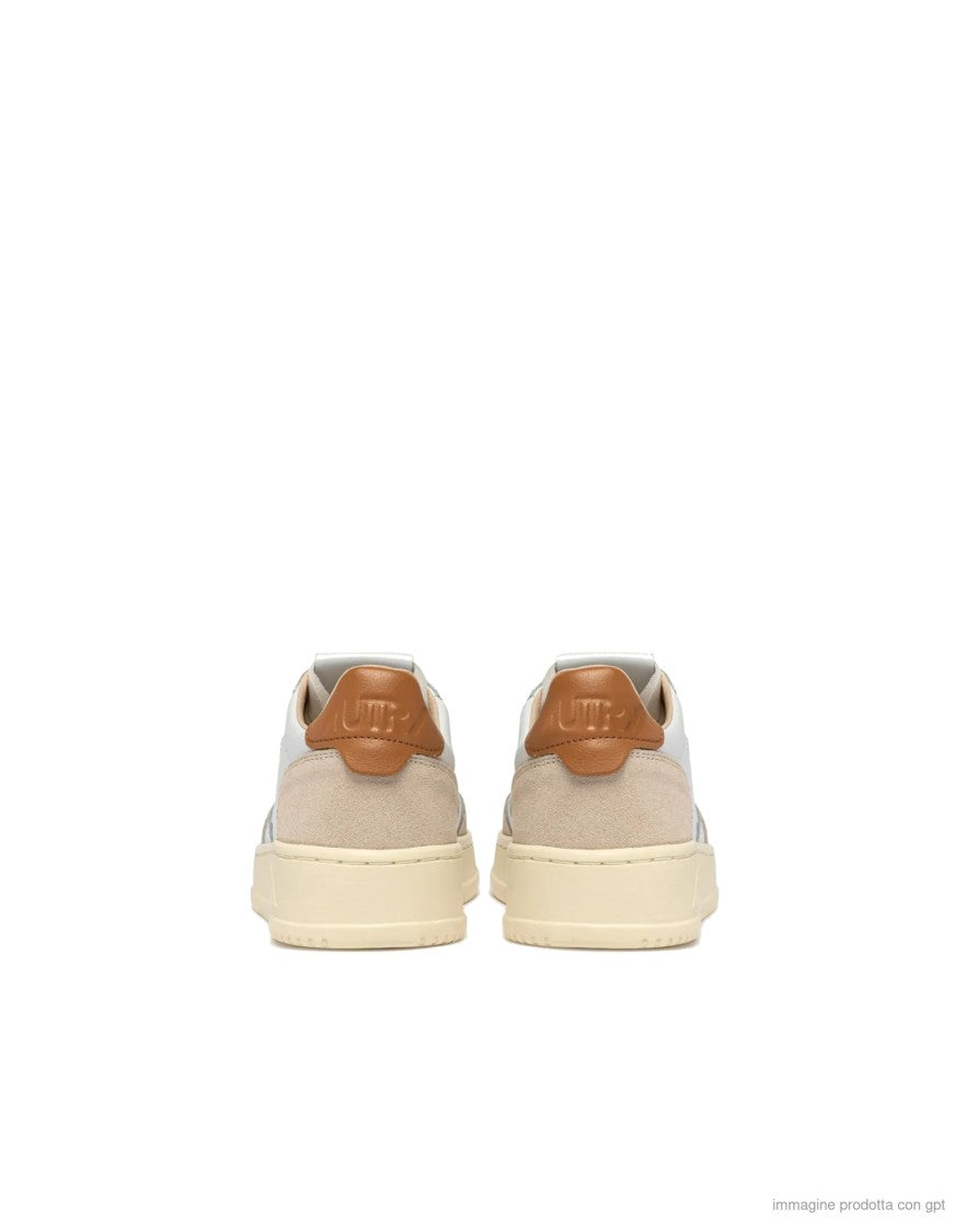 Autry White Leather Suede Medalist Sneakers