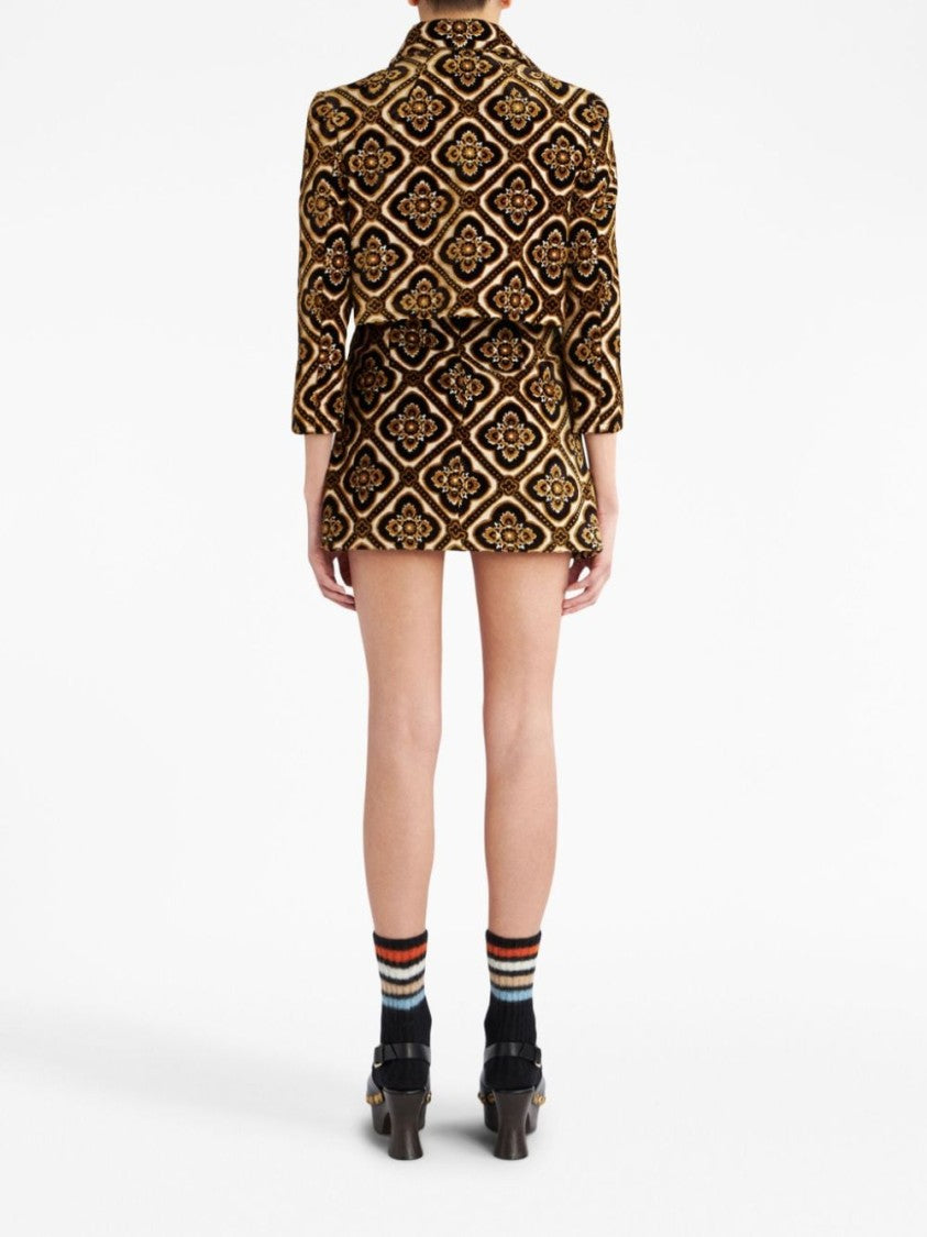 Etro Geometric-Print Cropped Jacket