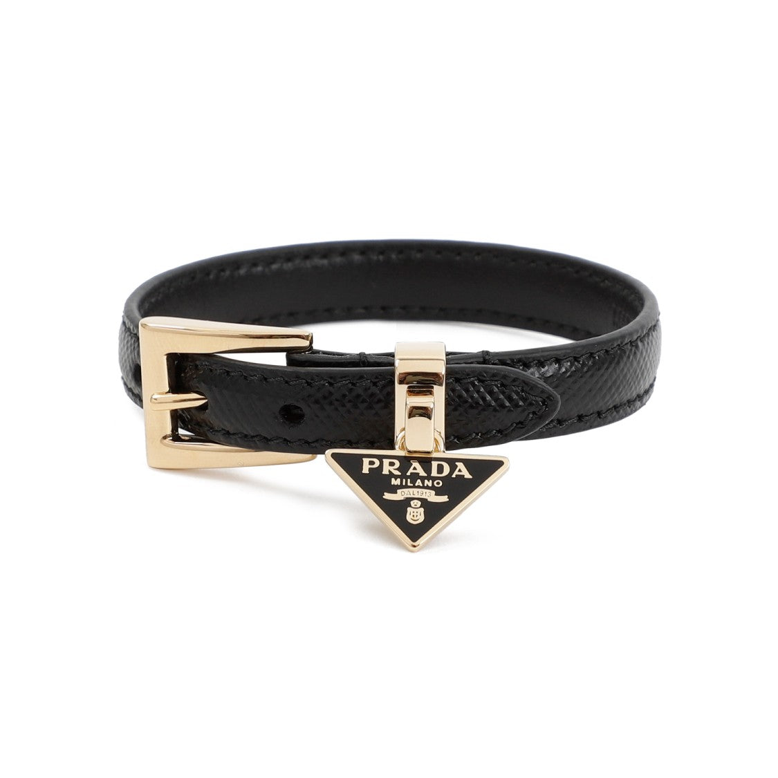 Prada Black Leather Bracelet