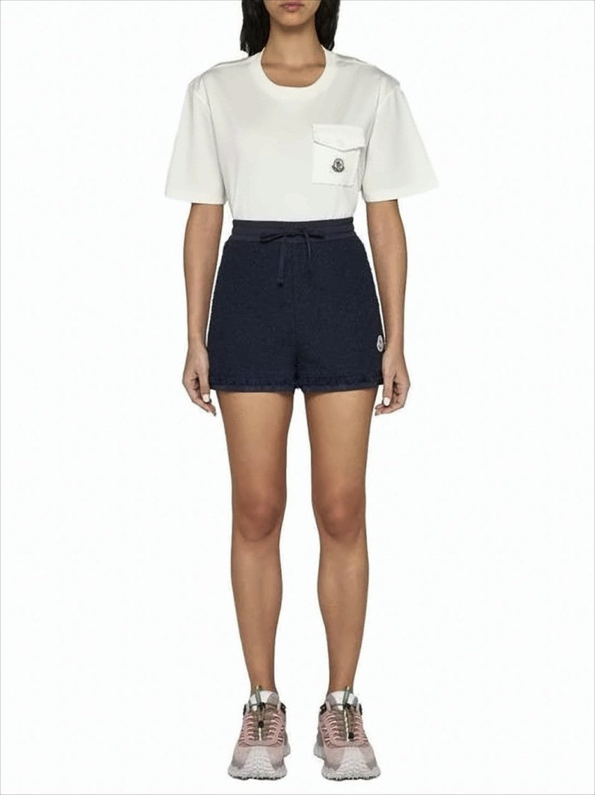 Moncler Textured Activewear Shorts With Drawstring Waist