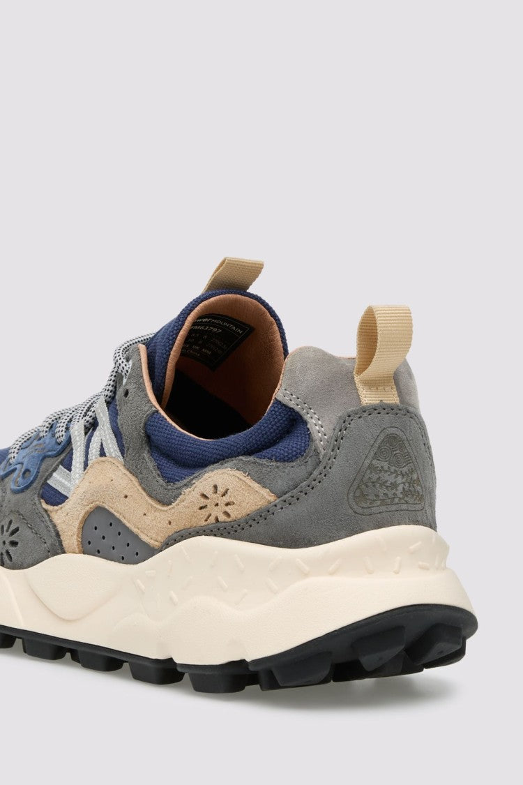 Flower Mountain Layered Suede And Mesh Sneakers With Floral Cutouts