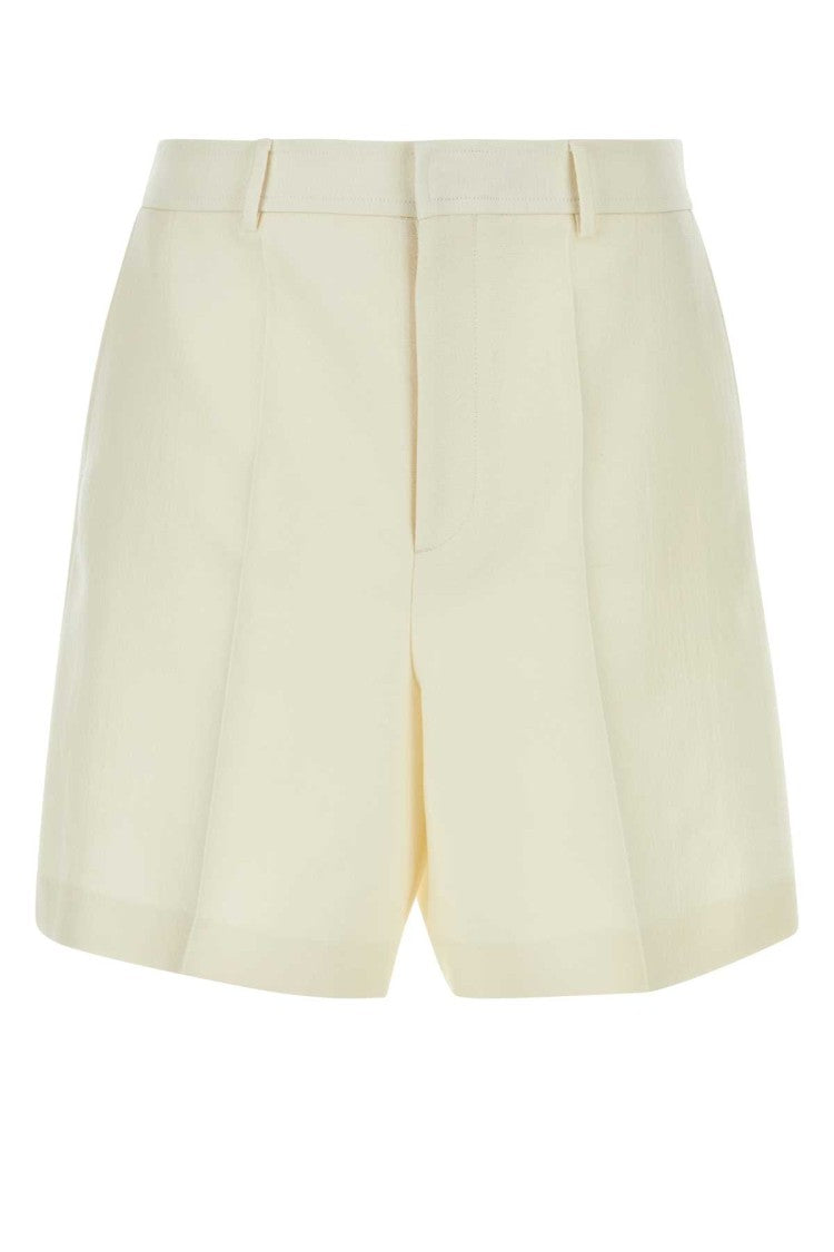 Valentino Garavani Ivory Wool Blend Bermuda Shorts