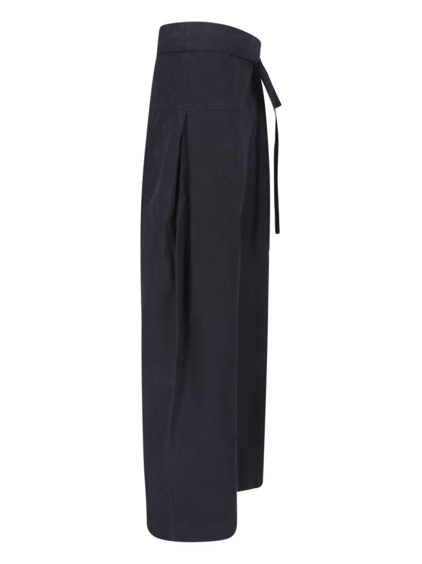Matteau Wide-Leg Cropped Trousers With Self-Tie Belt