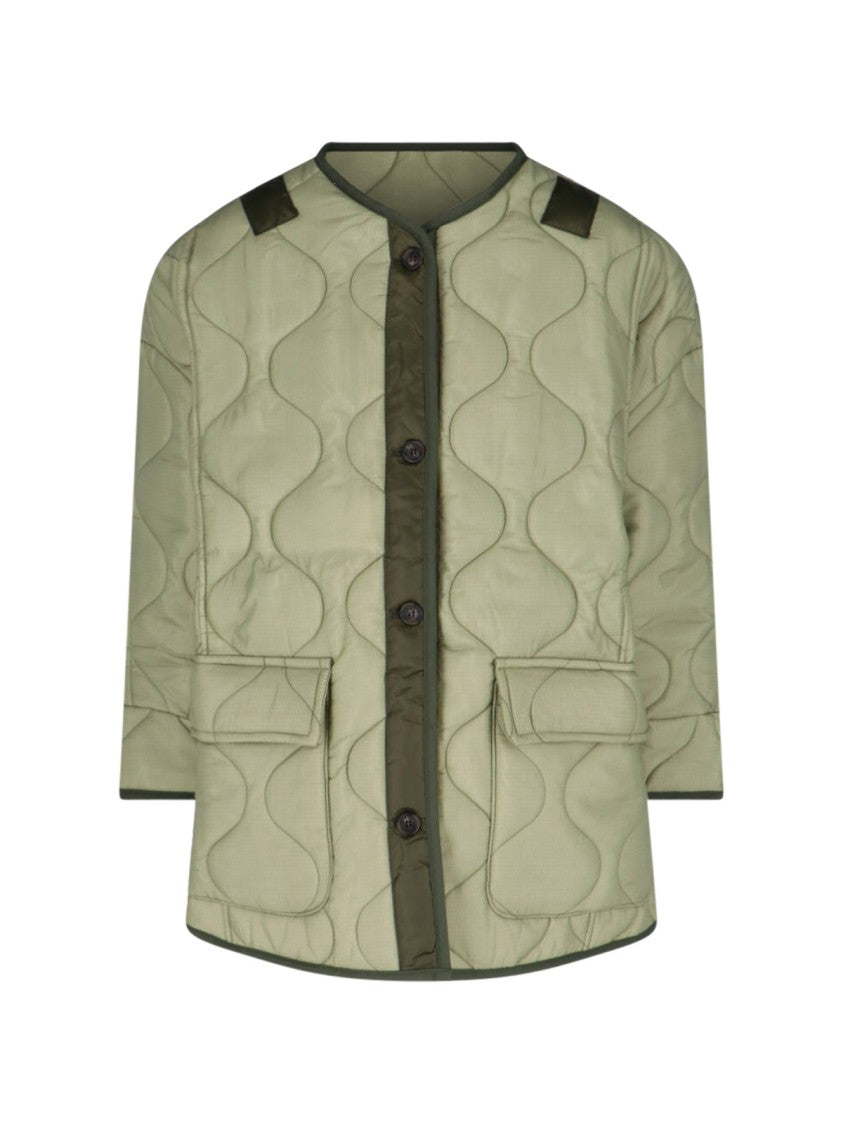 The Frankie Shop Quilted Teddy Jacket With Button Closure And Side Pockets