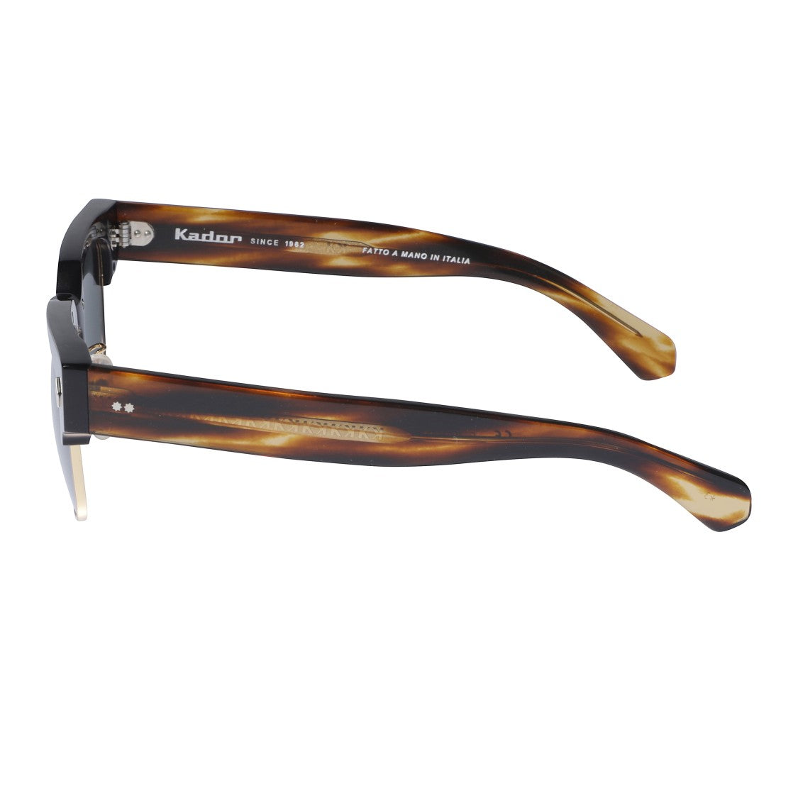 Kador Tobako Cm Bold Square-Frame Tortoiseshell Sunglasses With Metallic Accents