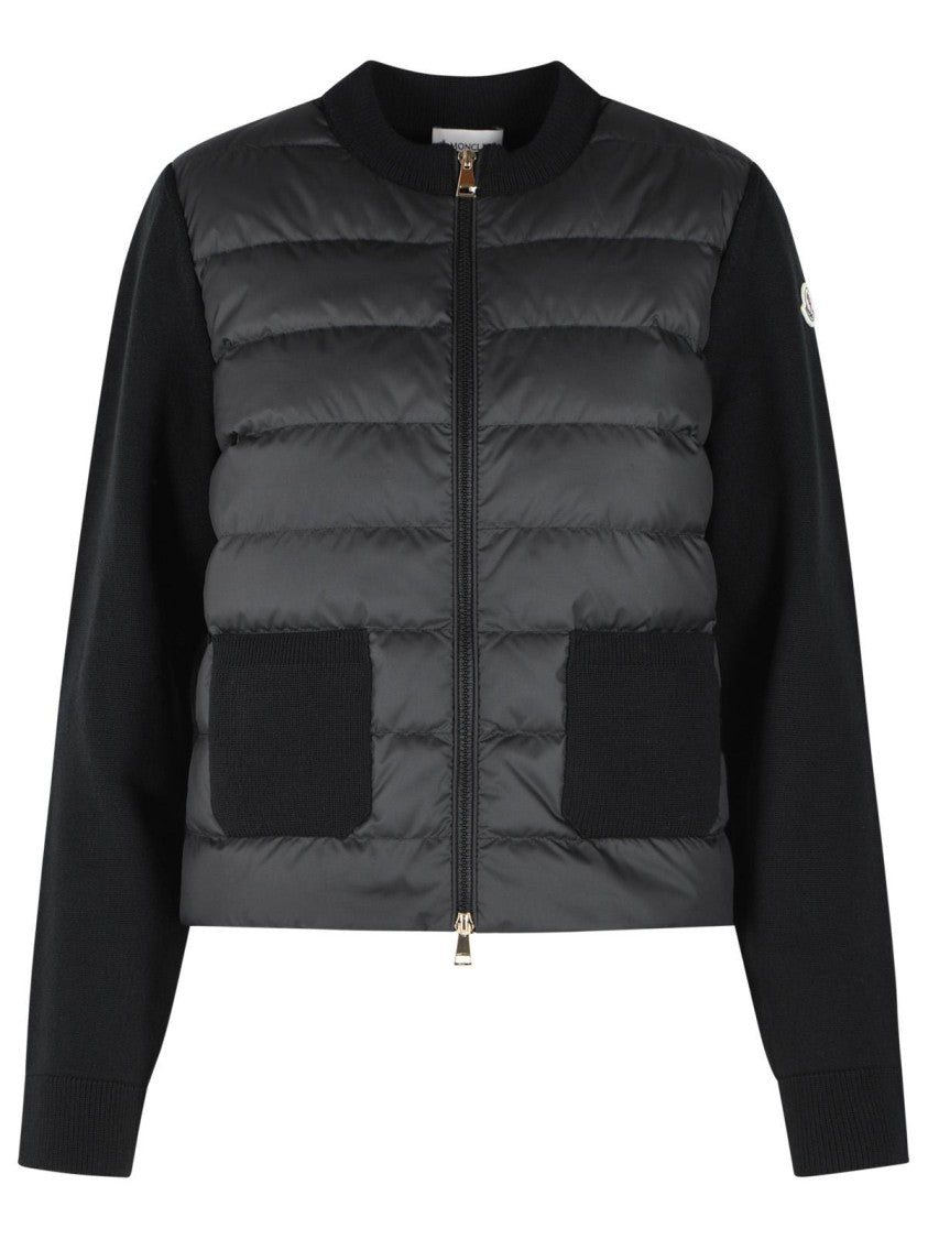 Moncler 'Tricot' Black Virgin Wool Cardigan