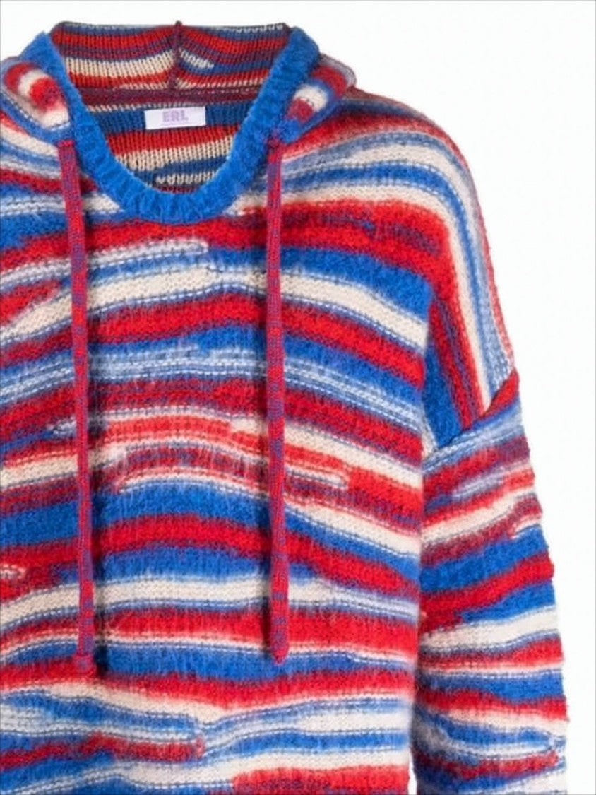 Erl Knit Hoodie With Drawstring Hood