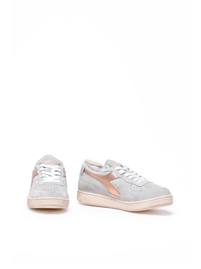 Diadora Heritage Light Blue Leather Suede Basket Sneakers