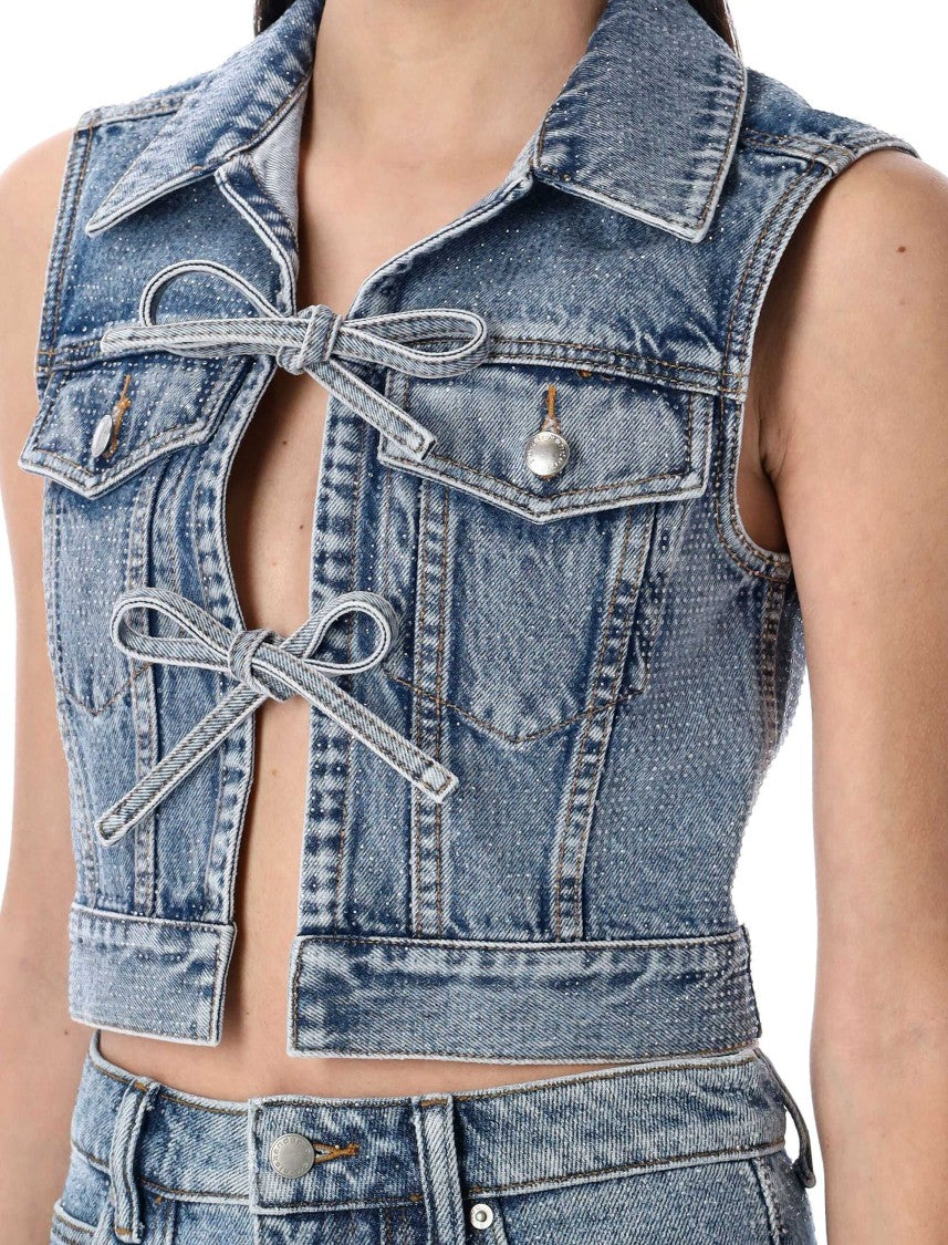 Alexander Wang Denim Vest Crystal