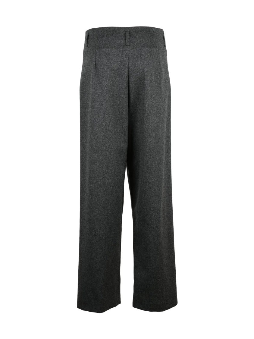 Niccolò Pasqualetti Grey High-Waist Virgin Wool Harem Pants