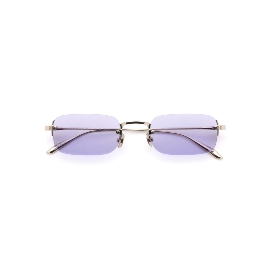 Gast Astro Rectangular Light Purple-Tinted Sunglasses With Gold Metal Frame