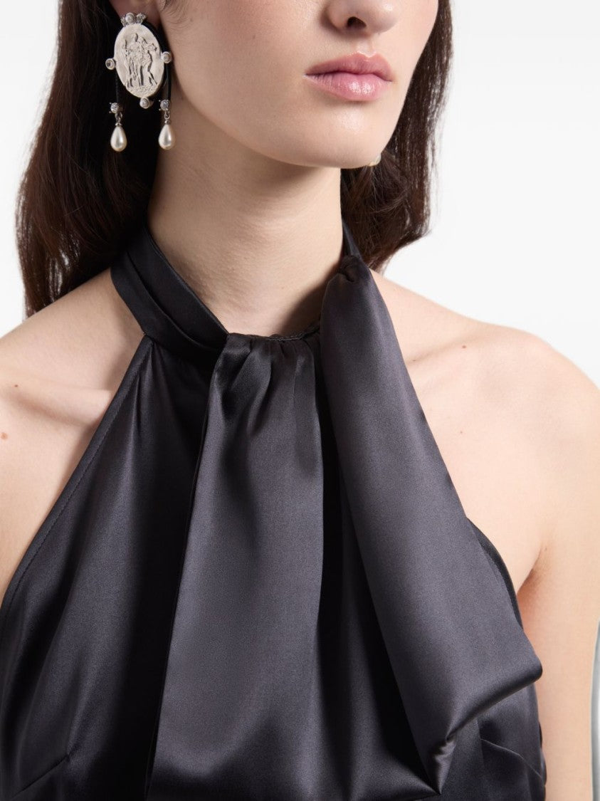 Nina Ricci Asymmetrical Halter Top With Oversized Bow Detail