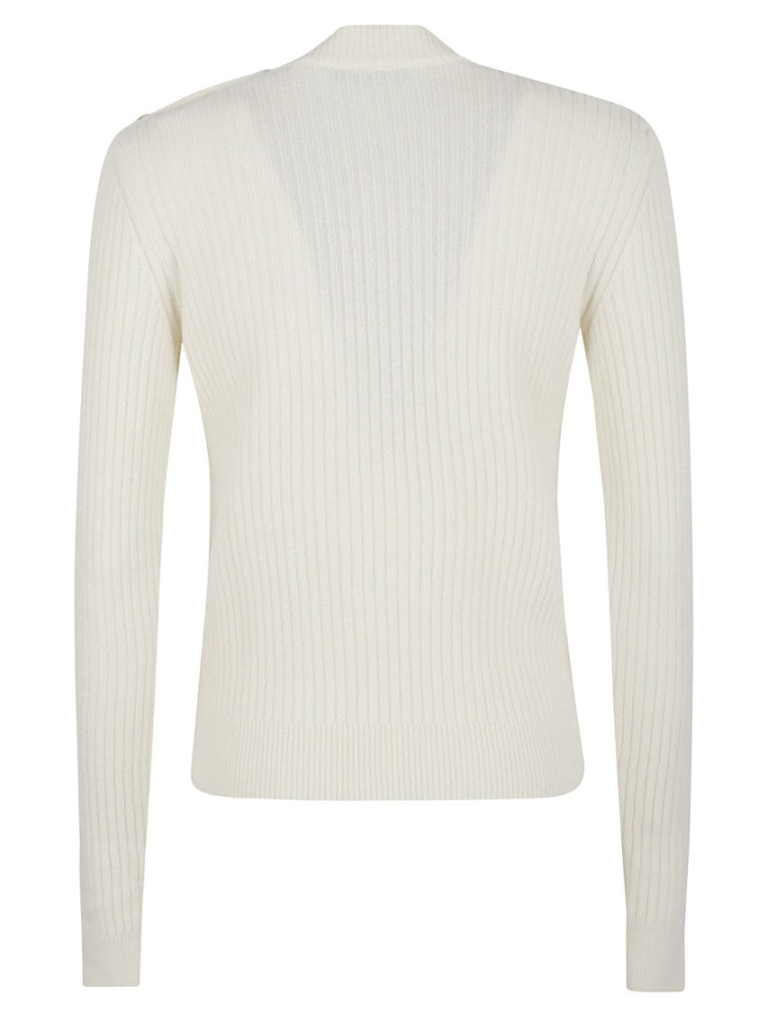Balmain Ribbed Cashmere Blend Sweater