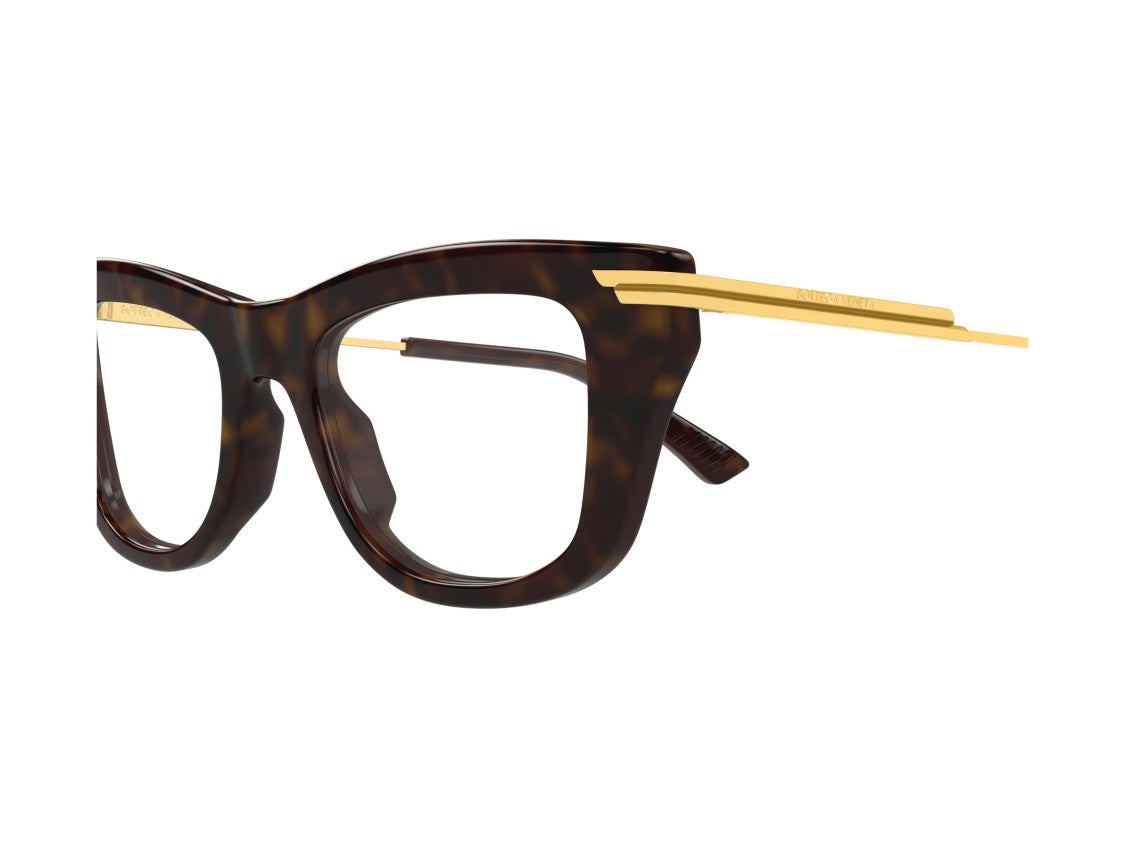 Bottega Veneta Gold Bv1370o Tortoiseshell Acetate Oversized Eyeglasses