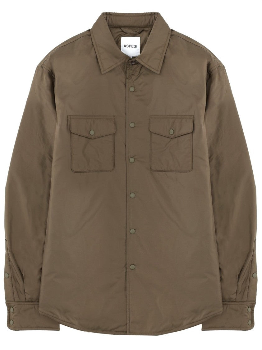 Aspesi Brown Polyamide Padded Casual Shirt