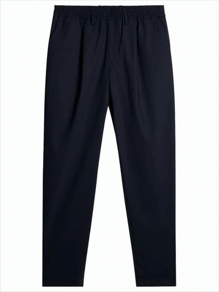 J Lindeberg Straight Black Pants With Tailored Cut And Elastic Waistband