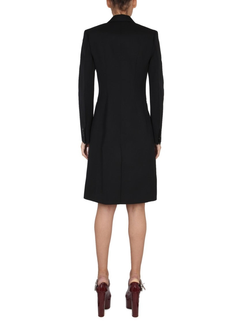 Bottega Veneta Button Closure Wool Coat With Partially Visible Design