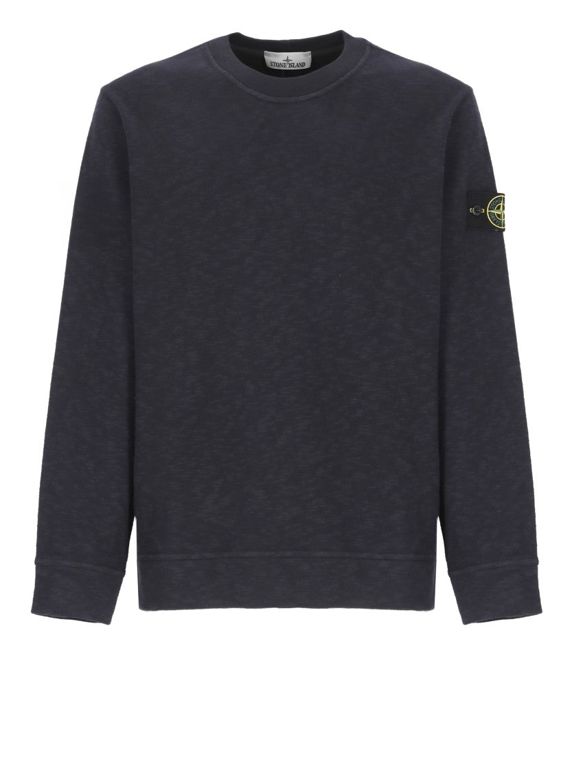 Stone Island Deep Blue Cotton Sweatshirt