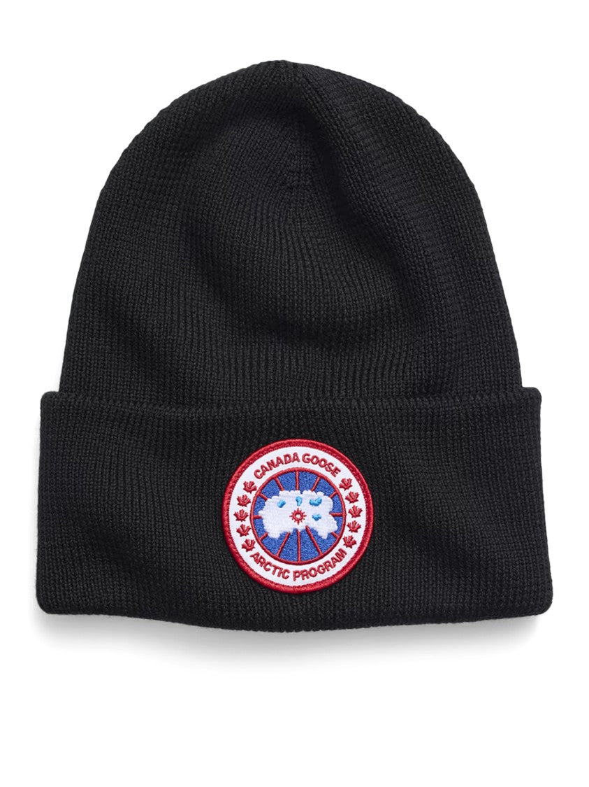 Canada Goose Ribbed Wool Toque With Embroidered Patch