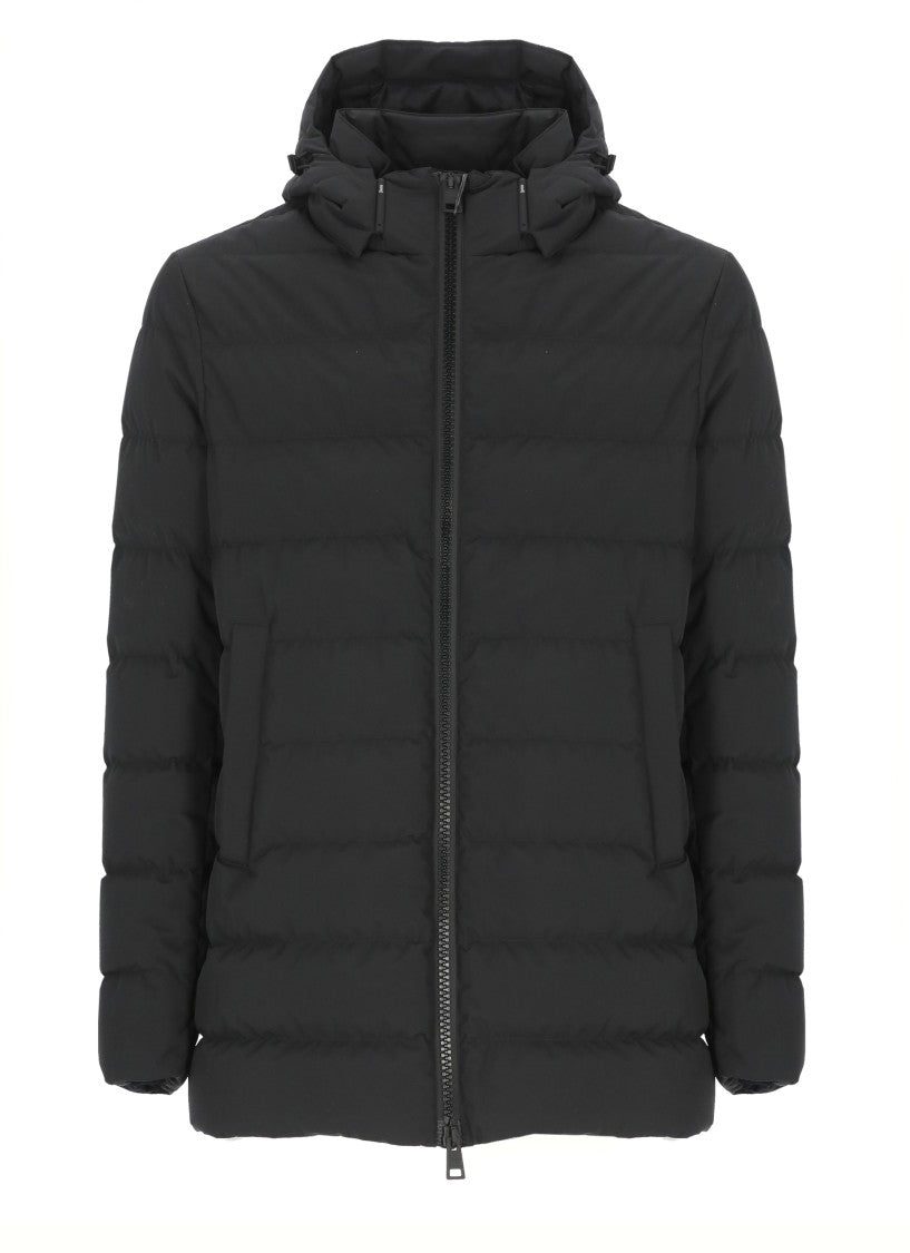 Herno Quilted Down Jacket With Adjustable Hood And Buttoned Pockets