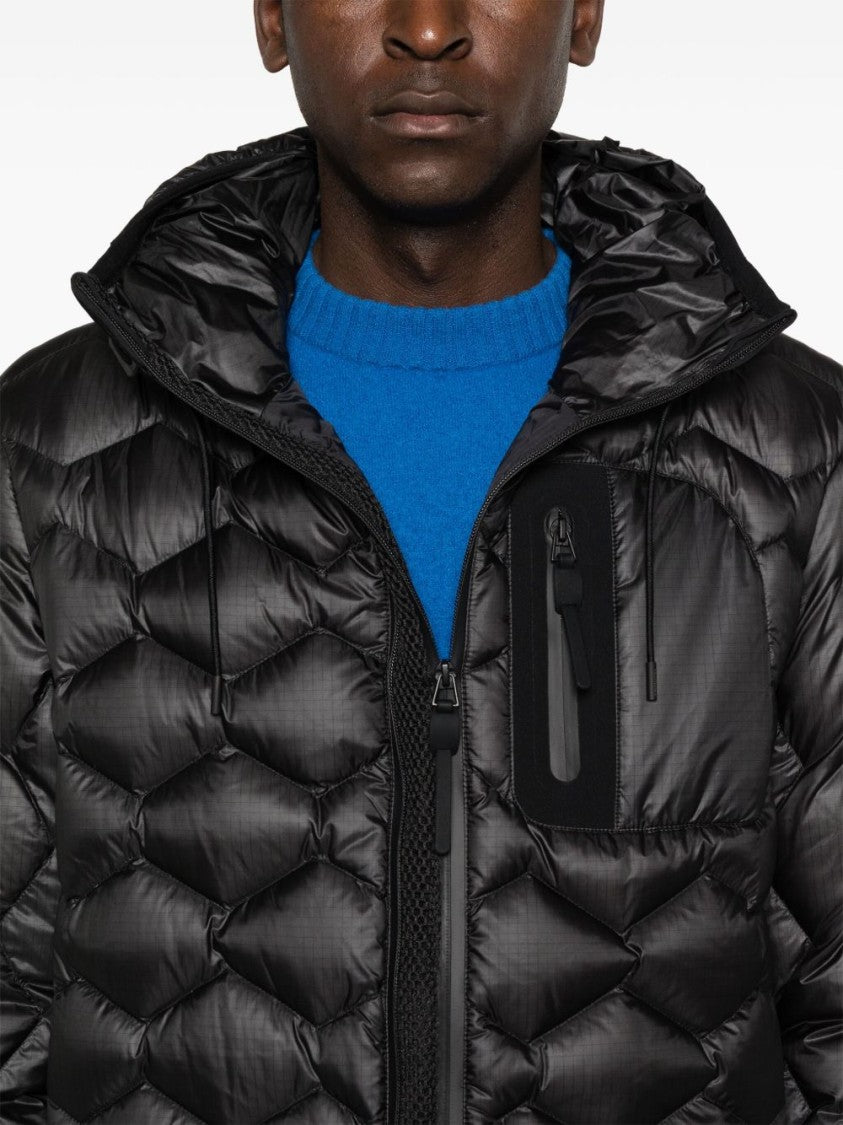 Peuterey Geometric Quilted Down Jacket With Heat-Sealed Zippers