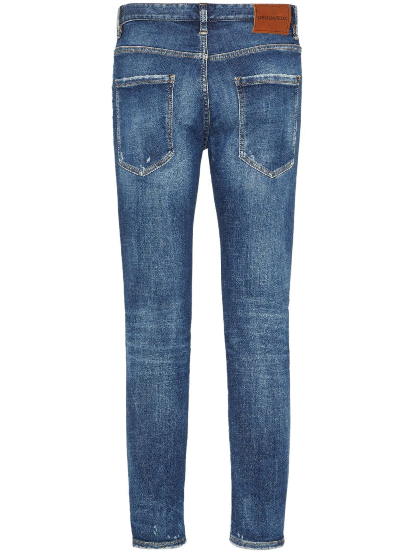 Dsquared2 Faded Blue Skater Jeans With Classic Five-Pocke
