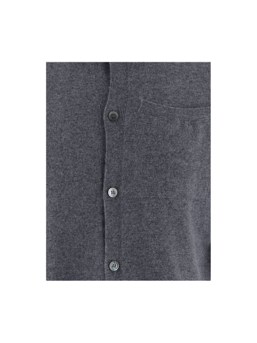 Oliver Lattughi Cashmere Cardigan With Classic Collar And Button Closure