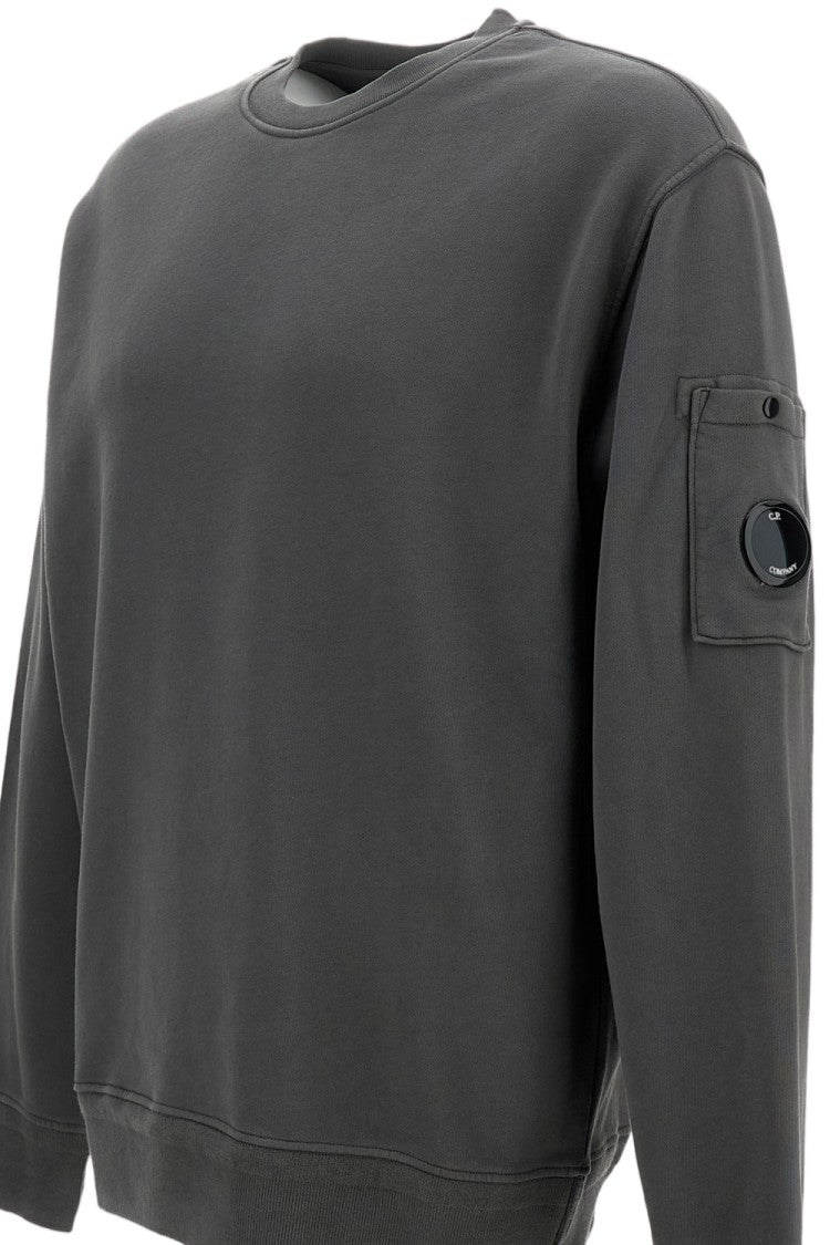 C.P. Company Grey Lens Cotton-Fleece Crewneck Sweatshirt