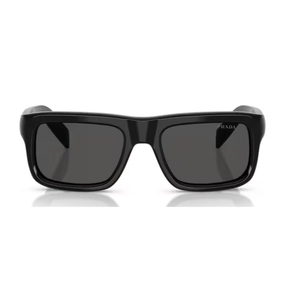 Prada Oversized Rectangular Black Acetate Sunglasses With Sculpted Frame