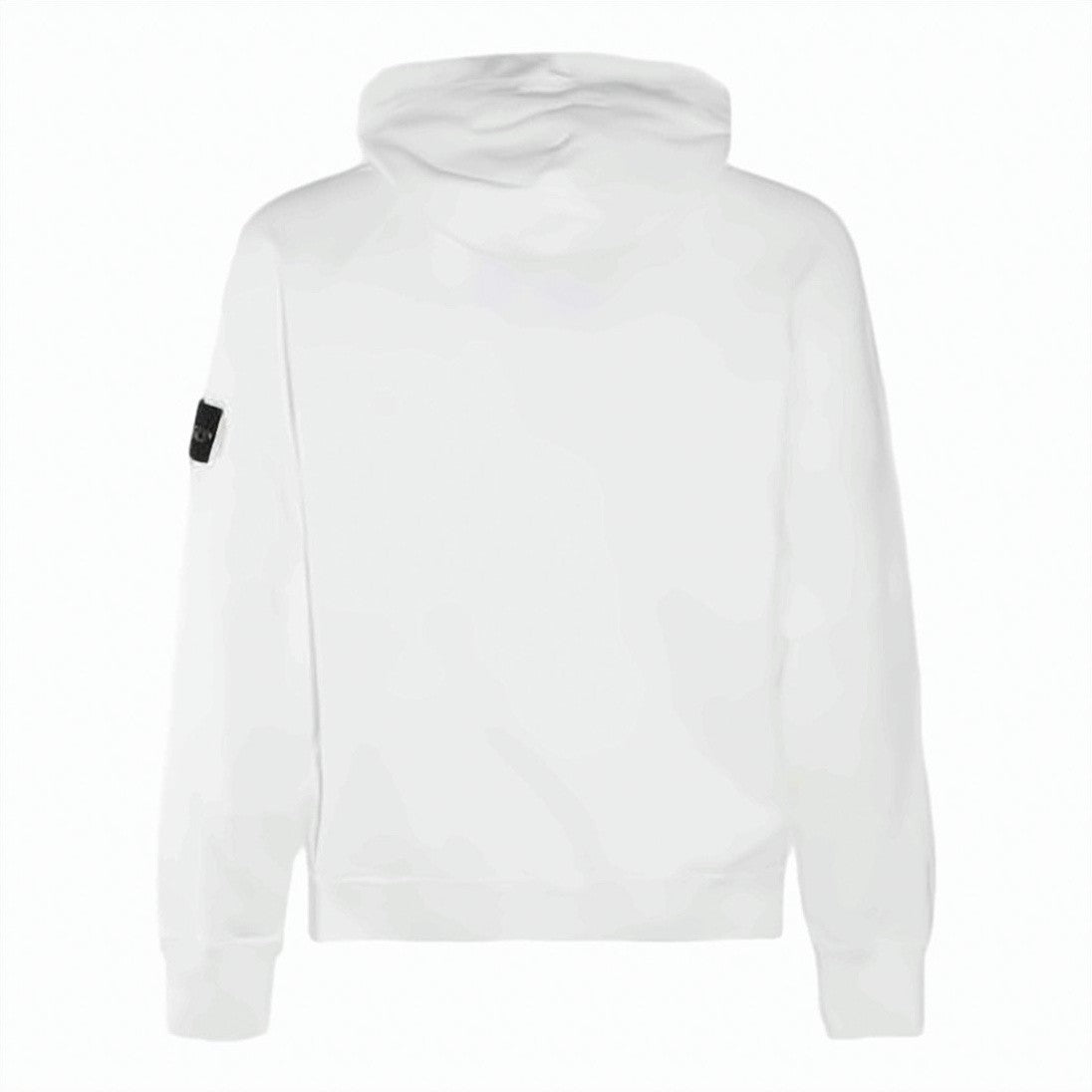 Stone Island Minimalist White Hooded Sweatshirt