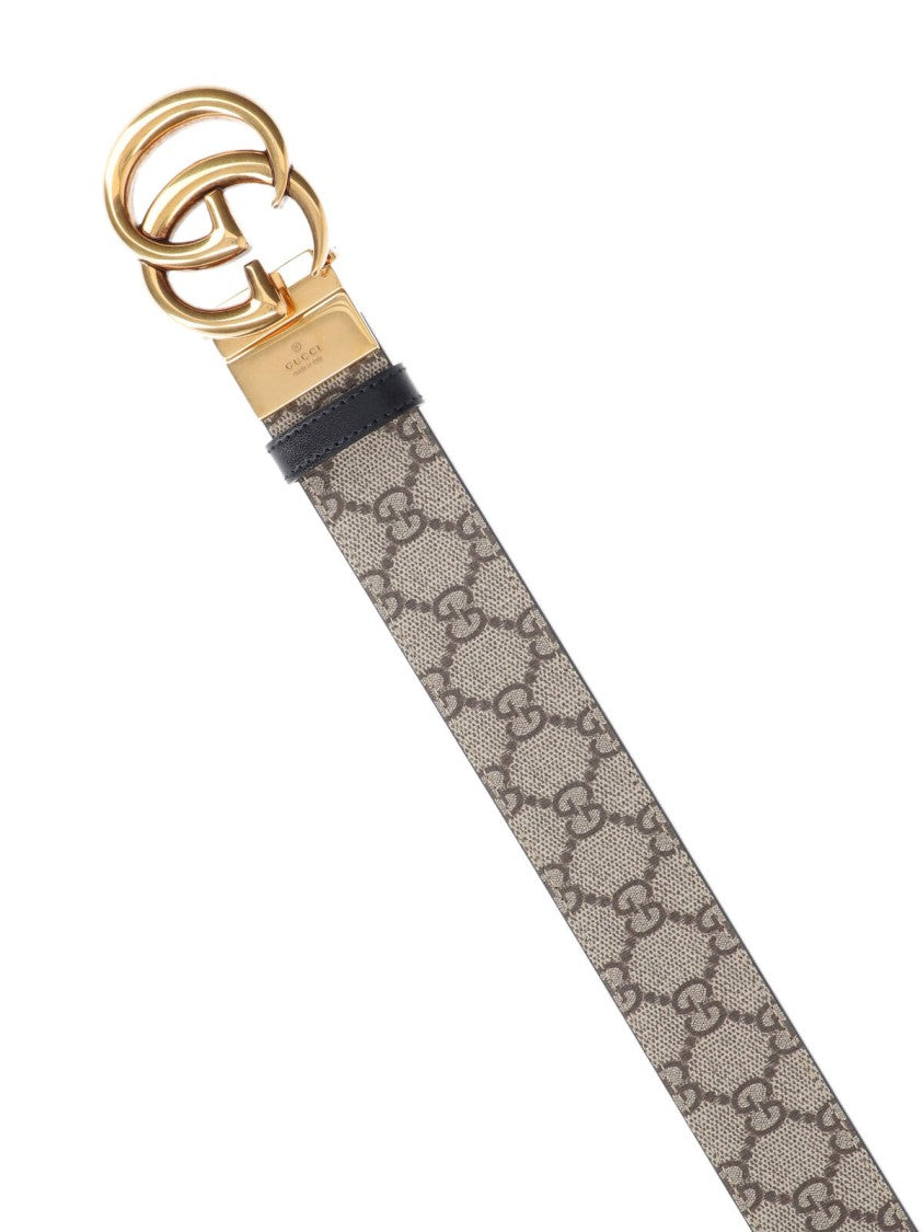 Gucci Reversible "Gg Marmont" Belt – Beige/Black