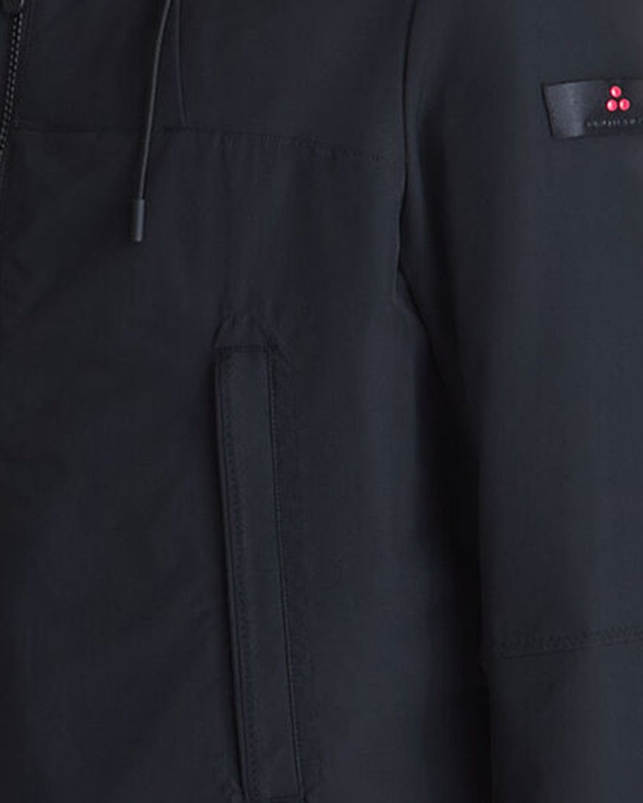 Peuterey Short Black Technical Nylon Jacket With Adjustable Hood