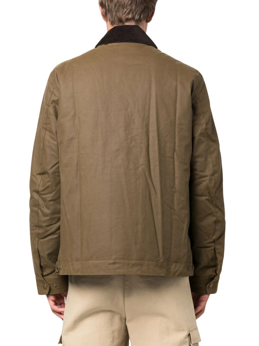 Barbour Light Brown International Workers Corduroy Collar Waxed Jacket