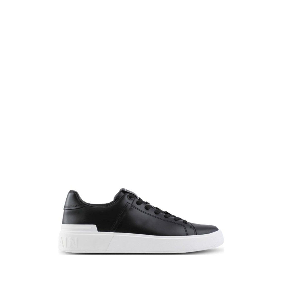 Balmain Black B Court Athletic Leather Sneakers
