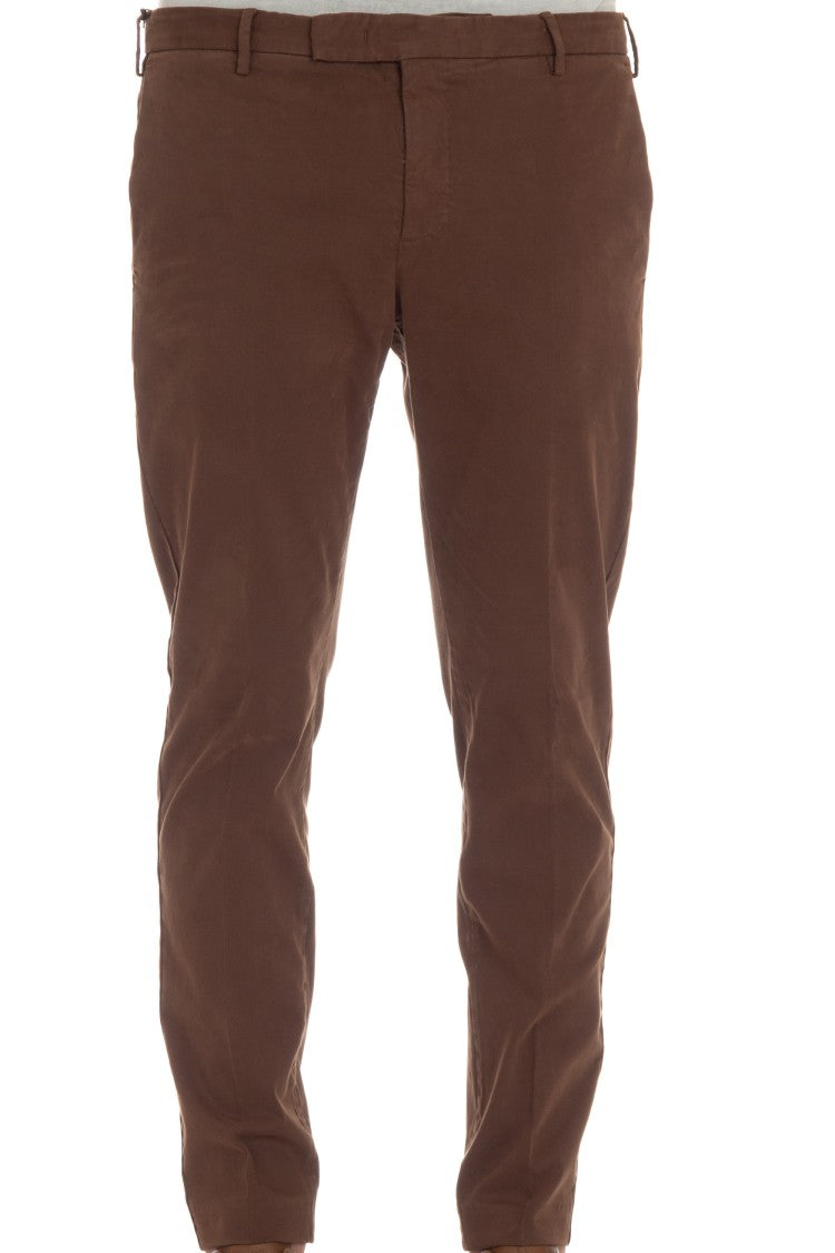 Pt Torino Dieci Fit Cotton Satin Trousers