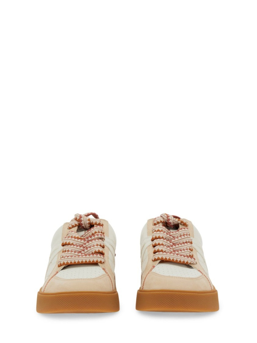 Ash Calf Leather Sneakers With Woven Laces