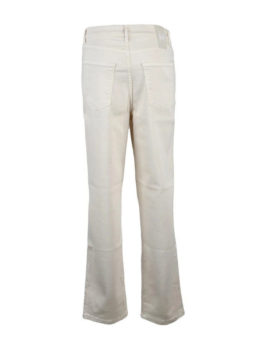 Marella Monochrome White Flared Lyocell-Blend Jeans