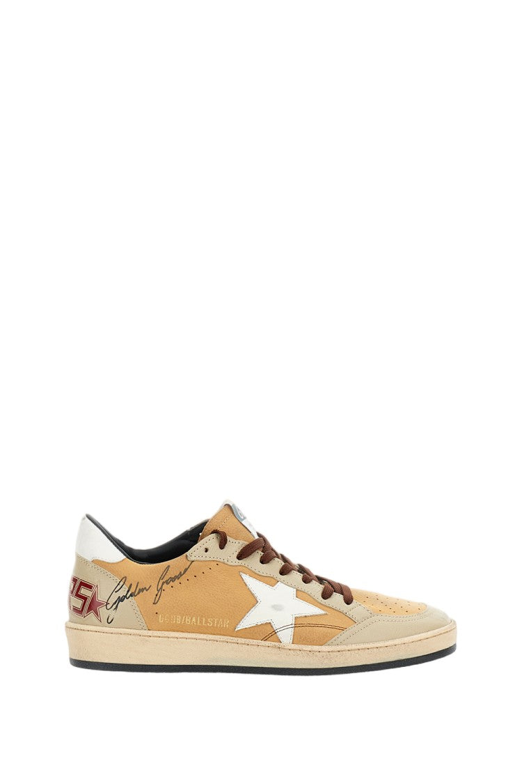 Golden Goose Beige Leather Ball Star Sneakers