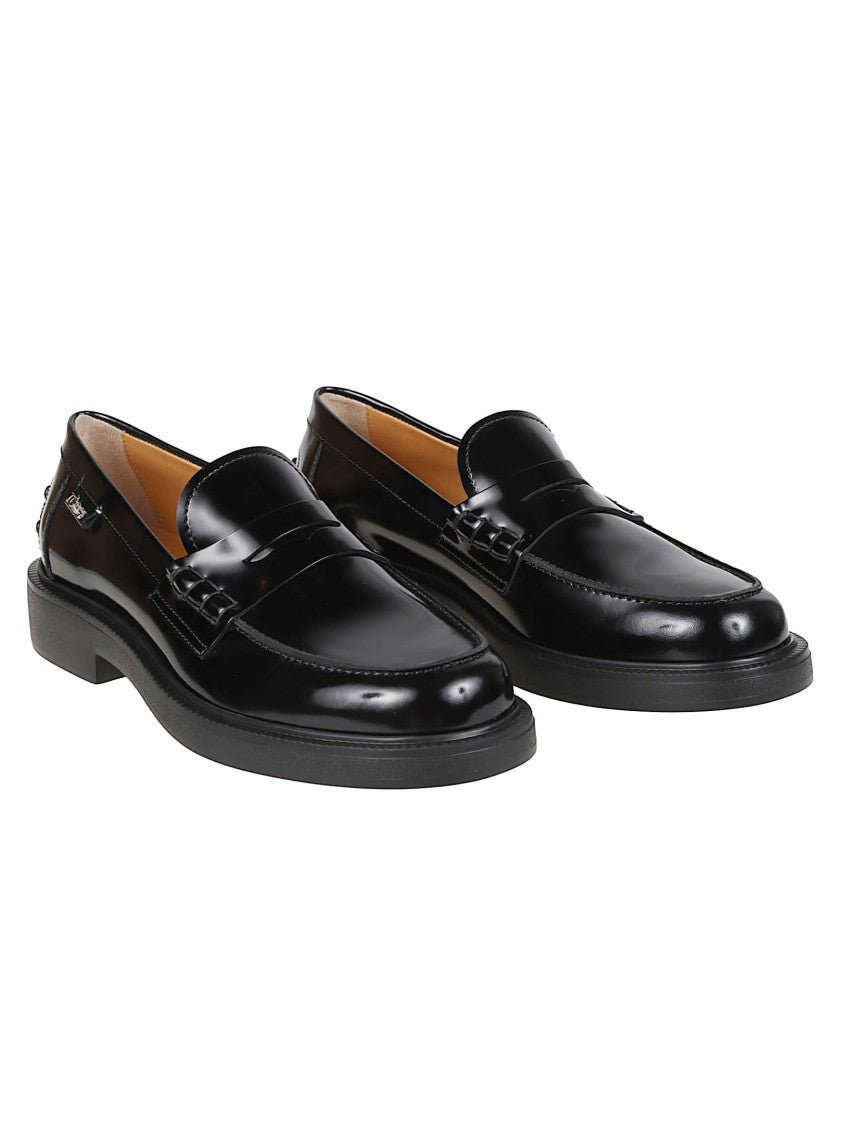 Tod's Black 20L Polished Calf Leather Loafers