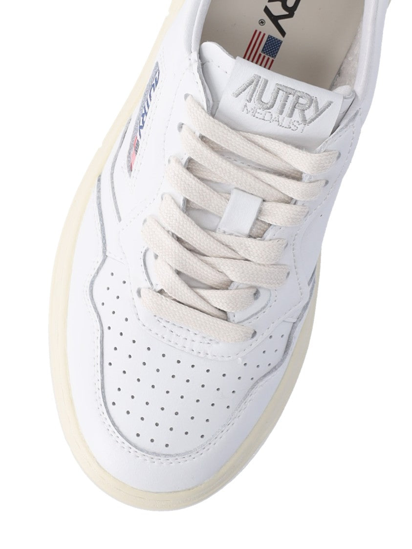 Autry White Medalist Leather Sneakers