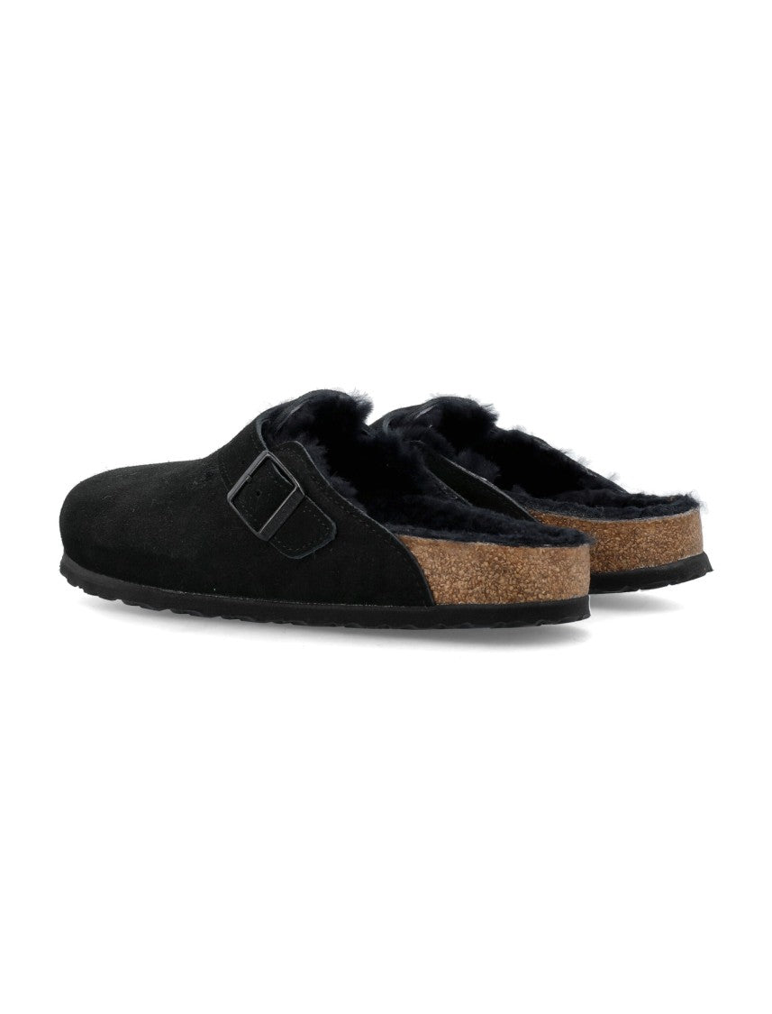 Birkenstock Plush Black Shearling Slip-On Shoes