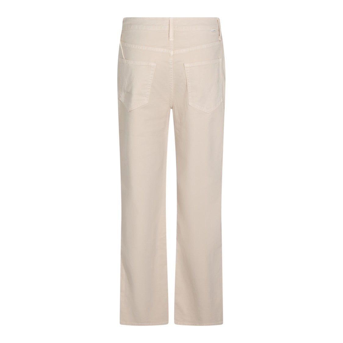 Mother High Waist Beige Cotton Straight-Leg Jeans